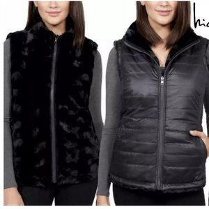 Nicole by Nicole Miller Black Quilted Vest